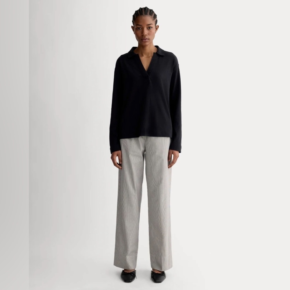 EVERLANE THE EASY PANT CANVAS TAN / NAVY SZE XS
